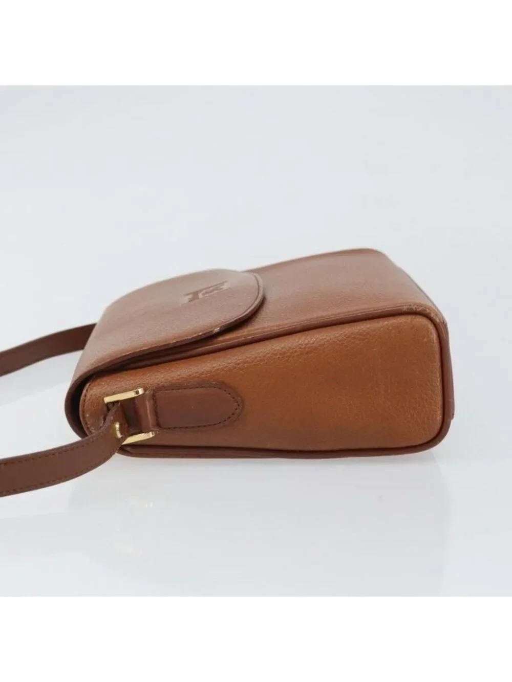 Authentic Burberrys Shoulder Bag Leather Brown Gold - Picture 12 of 16